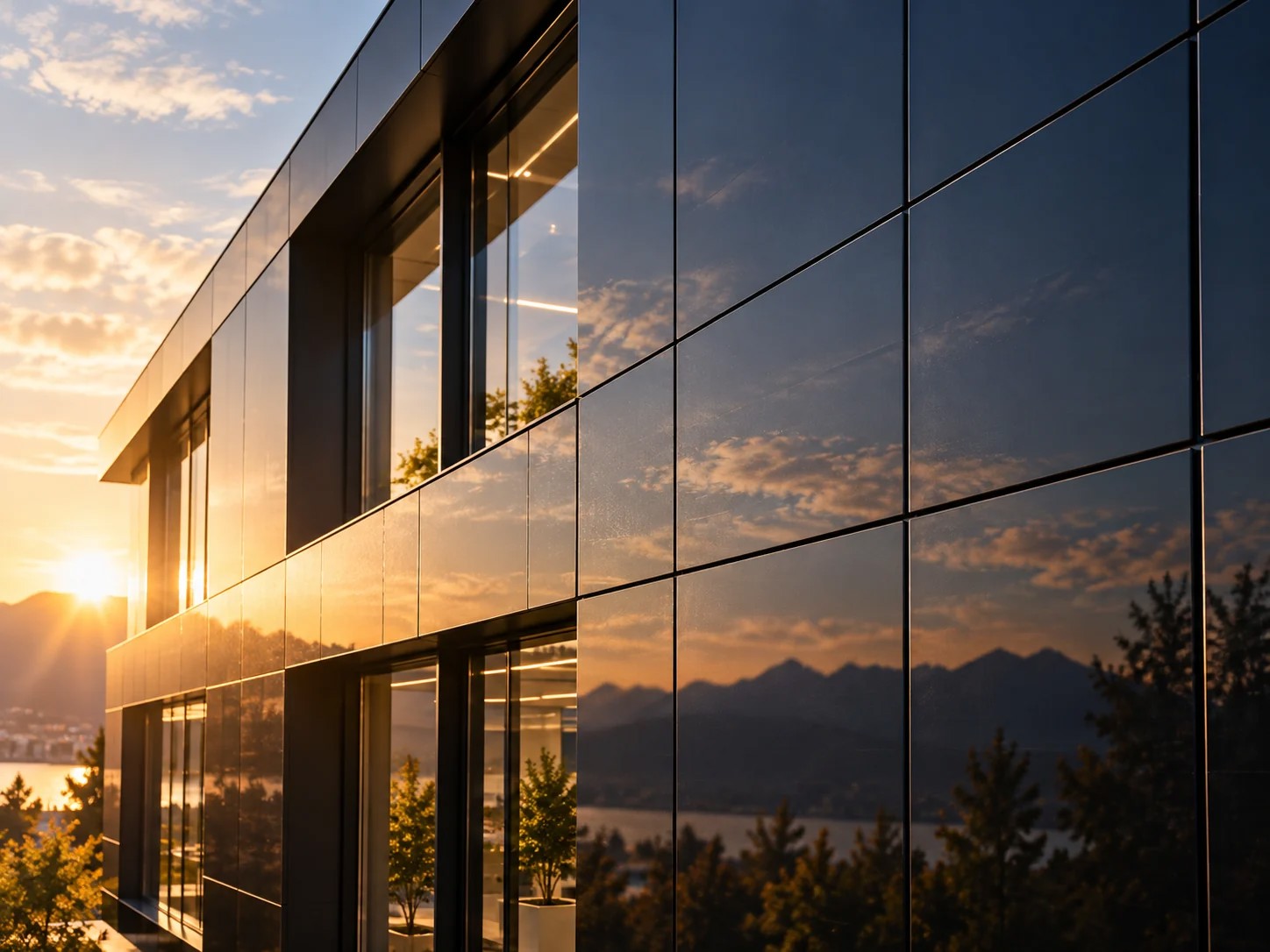 AI concept of photovoltaic facade glass