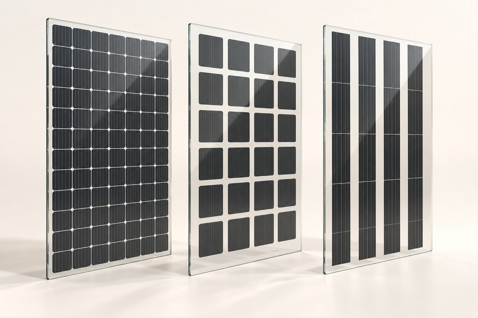 AI concept illustration of custom cell arrangement for custom BIPV modules